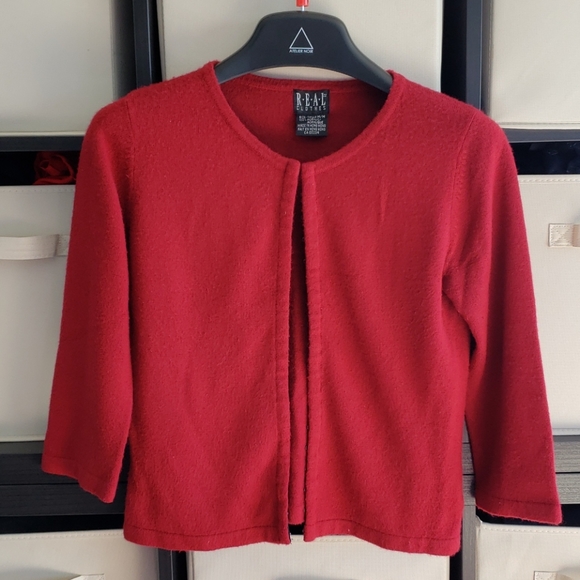Real Clothes Red Cardigan and Matching Tank Set - Picture 2 of 7